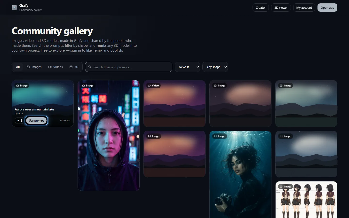 The Use prompt action on a gallery card