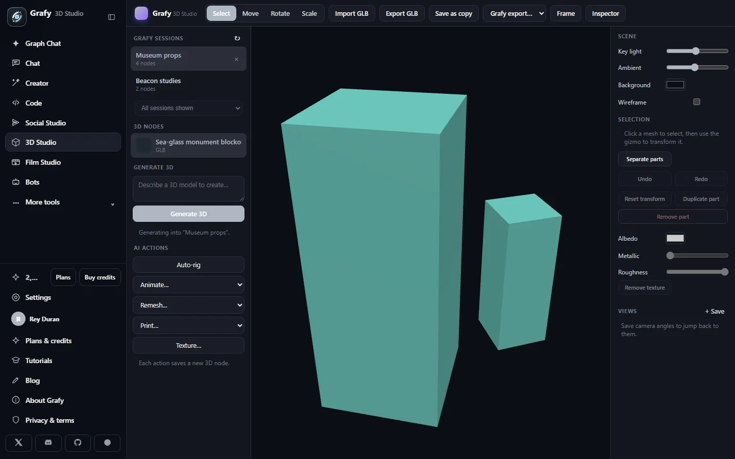 A model loaded in the viewport